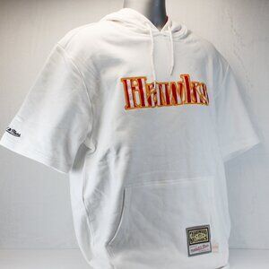 Atlanta Hawks Throwback Style Striped Logo Short Sleeve Pullover Hoodie Men's L